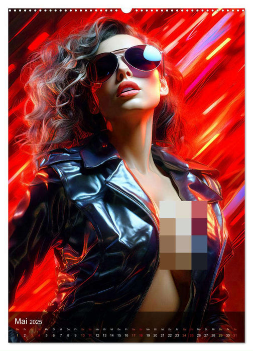 Lack, Leder und Neonlicht - Verführerische Reize der Fetisch-Göttinnen (CALVENDO Wandkalender 2025)