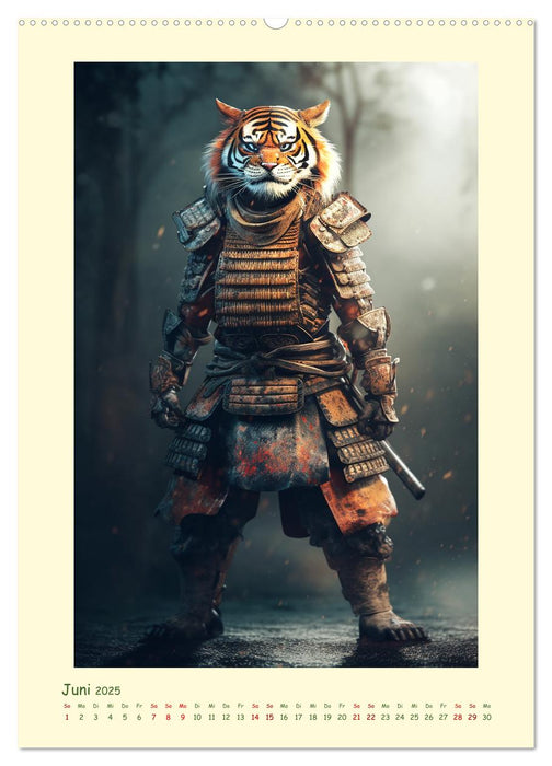 Tierische Samurai (CALVENDO Premium Wandkalender 2025)