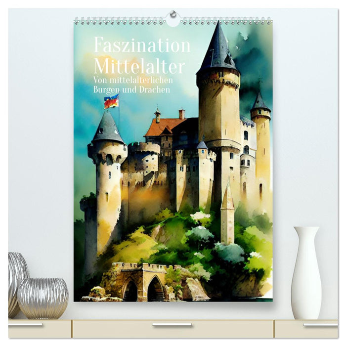 Faszination Mittelalter - Von mittelalterlichen Burgen und Drachen (CALVENDO Premium Wandkalender 2025)