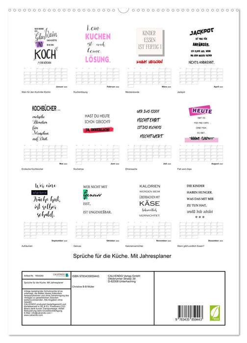 Sprüche für die Küche. Mit Jahresplaner (CALVENDO Premium Wandkalender 2025)