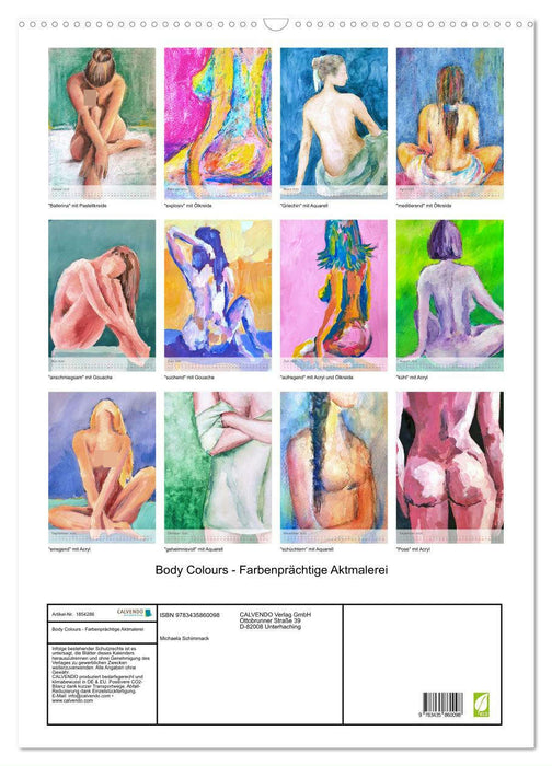 Body Colours - Farbenprächtige Aktmalerei (CALVENDO Wandkalender 2025)