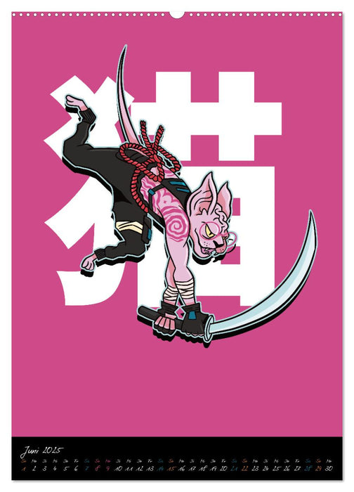 Gefährliche Tier Samurai (CALVENDO Premium Wandkalender 2025)