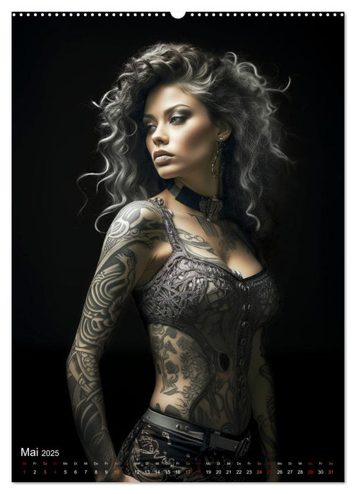 Tattoo Kunst auf der Haut (CALVENDO Wandkalender 2025)