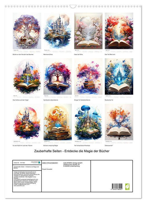 Zauberhafte Seiten - Entdecke die Magie der Bücher (CALVENDO Wandkalender 2025)