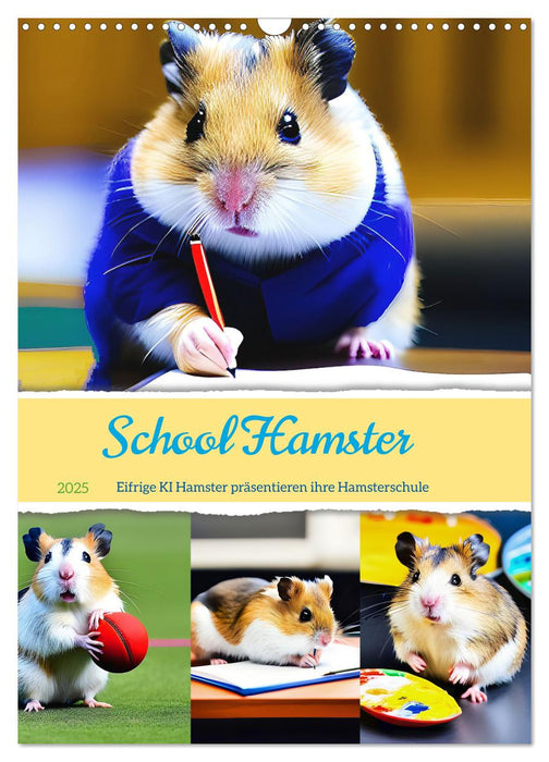 School Hamster - Eifrige KI Hamster präsentieren ihre Hamsterschule (CALVENDO Wandkalender 2025)