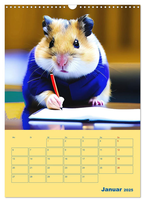 School Hamster - Eifrige KI Hamster präsentieren ihre Hamsterschule (CALVENDO Wandkalender 2025)