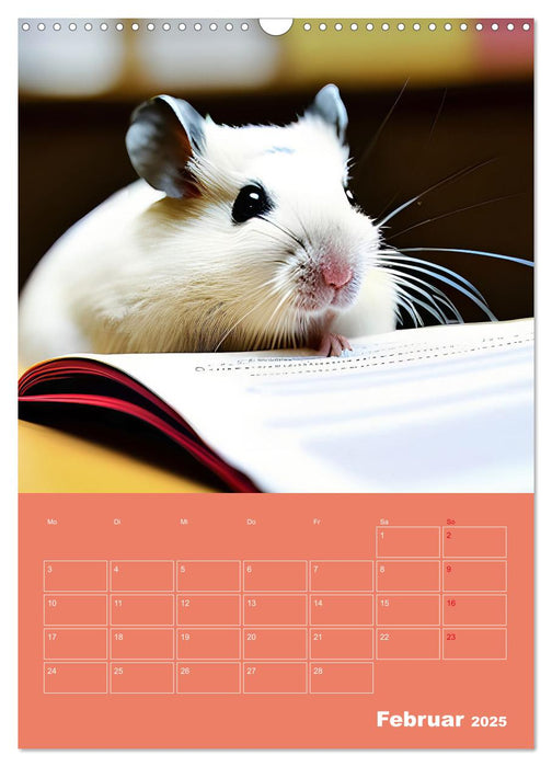 School Hamster - Eifrige KI Hamster präsentieren ihre Hamsterschule (CALVENDO Wandkalender 2025)