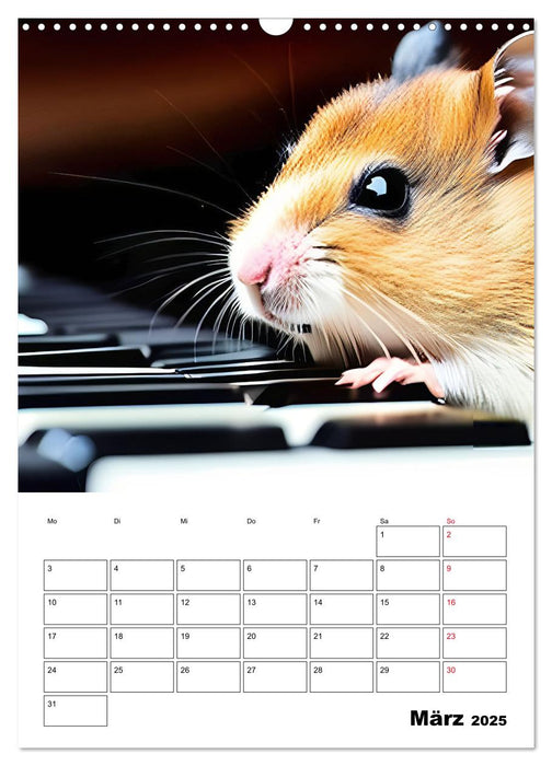 School Hamster - Eifrige KI Hamster präsentieren ihre Hamsterschule (CALVENDO Wandkalender 2025)