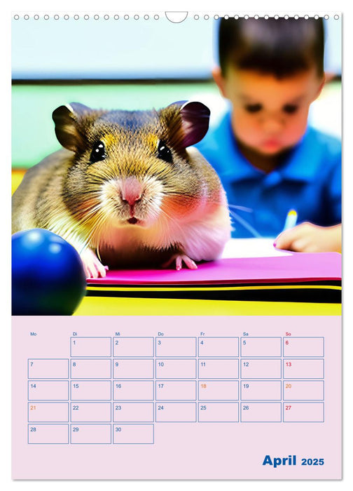 School Hamster - Eifrige KI Hamster präsentieren ihre Hamsterschule (CALVENDO Wandkalender 2025)