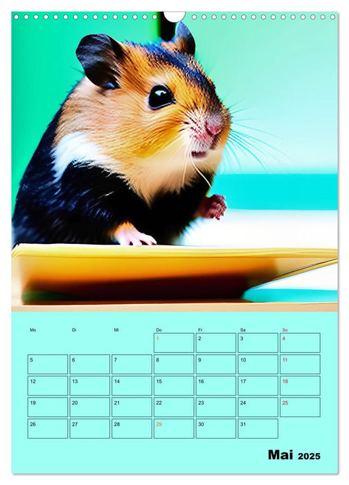 School Hamster - Eifrige KI Hamster präsentieren ihre Hamsterschule (CALVENDO Wandkalender 2025)