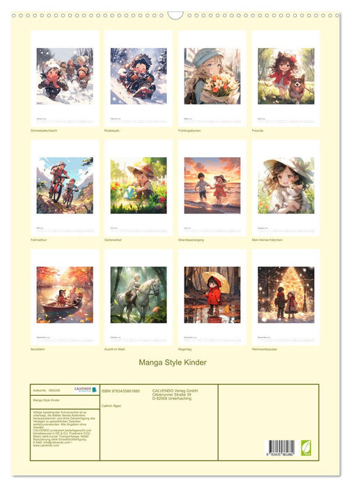 Manga Style Kinder (CALVENDO Wandkalender 2025)