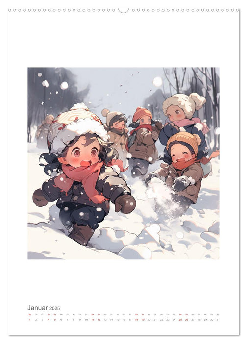 Manga Style Kinder (CALVENDO Wandkalender 2025)