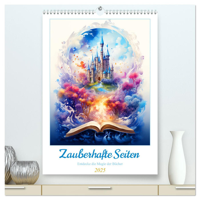 Zauberhafte Seiten - Entdecke die Magie der Bücher (CALVENDO Premium Wandkalender 2025)