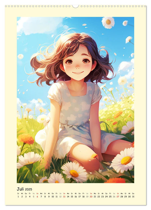 Mädchen. Der Alltag zauberhafter Manga-Girls (CALVENDO Premium Wandkalender 2025)