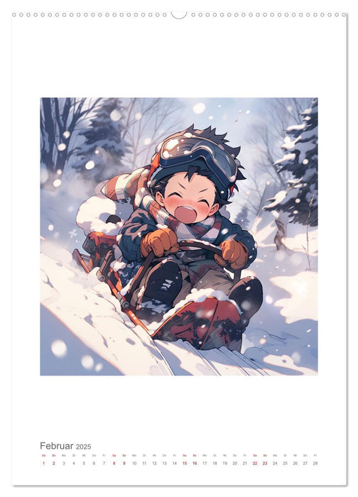 Manga Style Kinder (CALVENDO Premium Wandkalender 2025)