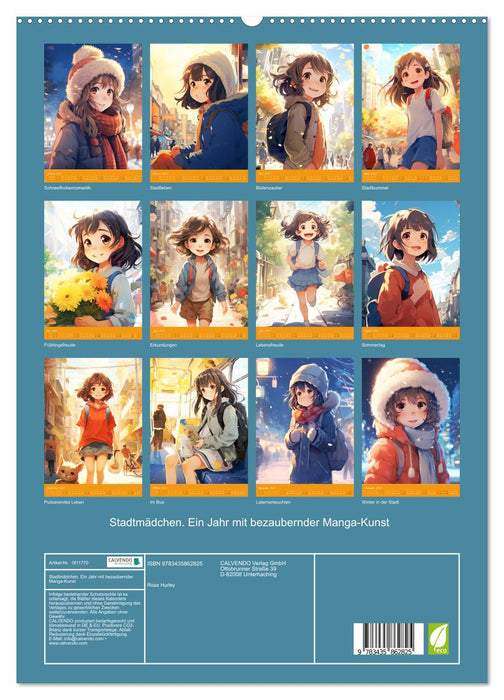 Stadtmädchen. Ein Jahr mit bezaubernder Manga-Kunst (CALVENDO Premium Wandkalender 2025)