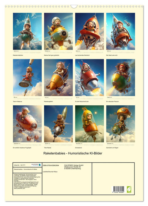 Raketenbabies - Humoristische KI-Bilder (CALVENDO Wandkalender 2025)