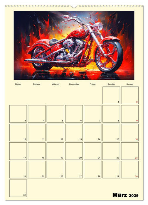 Custom Motorcycle Paintings (CALVENDO Wandkalender 2025)