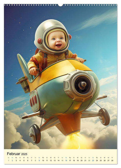 Raketenbabies - Humoristische KI-Bilder (CALVENDO Premium Wandkalender 2025)