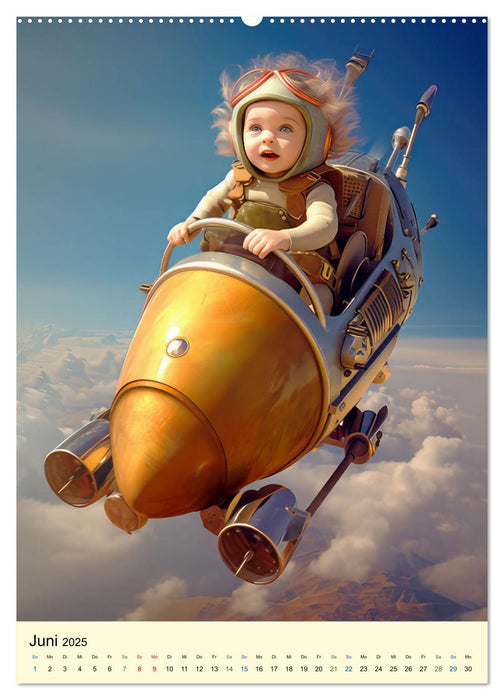 Raketenbabies - Humoristische KI-Bilder (CALVENDO Premium Wandkalender 2025)