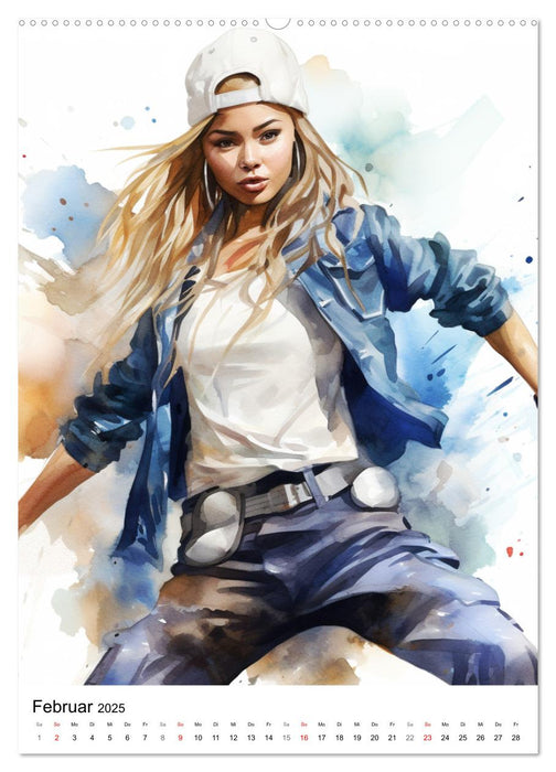 Hip Hop Girls. Rhythmic Expressions (CALVENDO Wandkalender 2025)