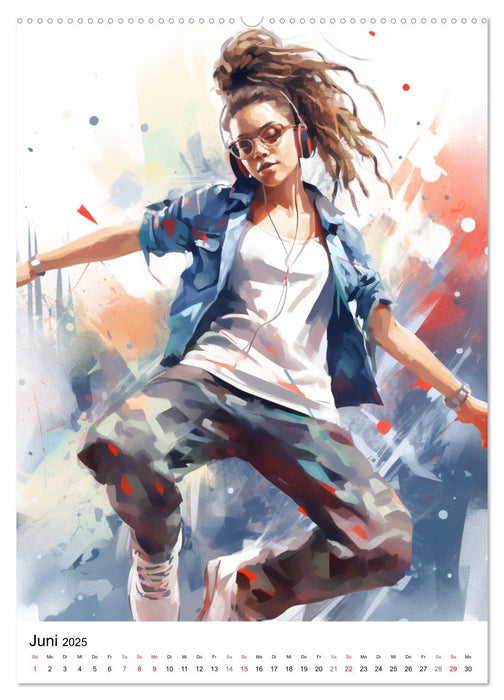 Hip Hop Girls. Rhythmic Expressions (CALVENDO Premium Wandkalender 2025)