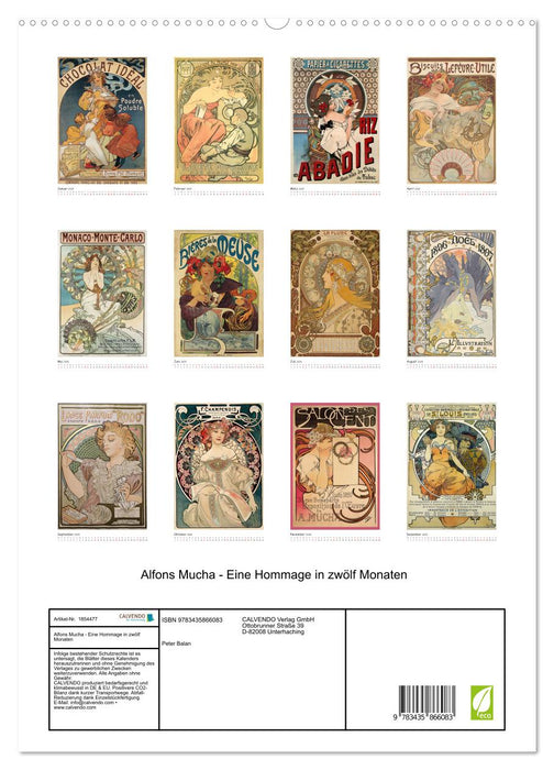 Alfons Mucha - Eine Hommage in zwölf Monaten (CALVENDO Premium Wandkalender 2025)