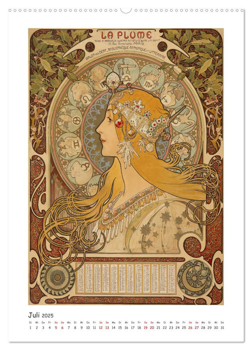 Alfons Mucha - Eine Hommage in zwölf Monaten (CALVENDO Premium Wandkalender 2025)