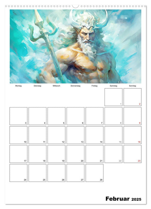 Der göttliche Planer. Aquarelle von antiken griechischen Göttern (CALVENDO Wandkalender 2025)