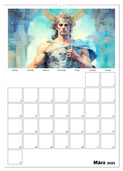 Der göttliche Planer. Aquarelle von antiken griechischen Göttern (CALVENDO Wandkalender 2025)