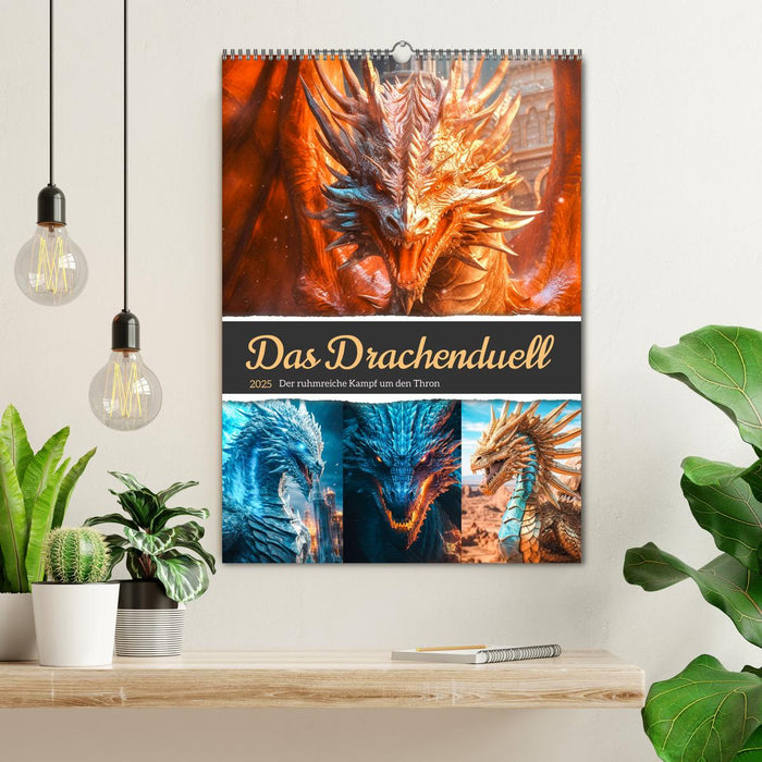 Das Drachenduell (CALVENDO Wandkalender 2025)