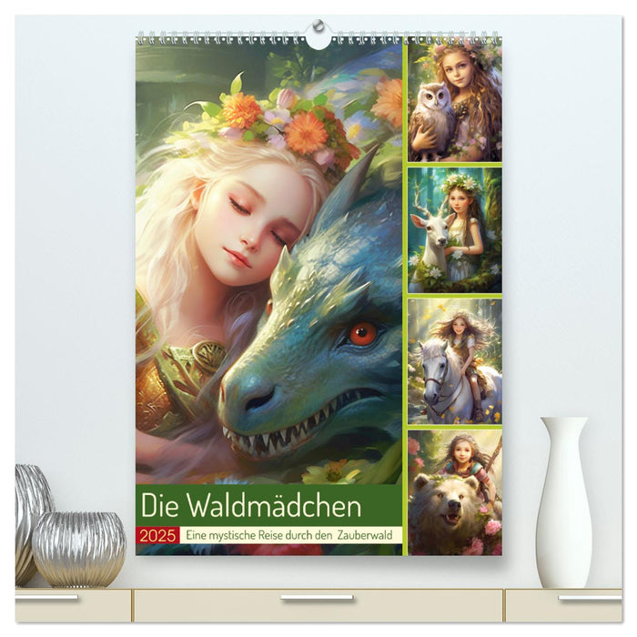 Die Waldmädchen. Eine mystische Reise durch den Zauberwald (CALVENDO Premium Wandkalender 2025)