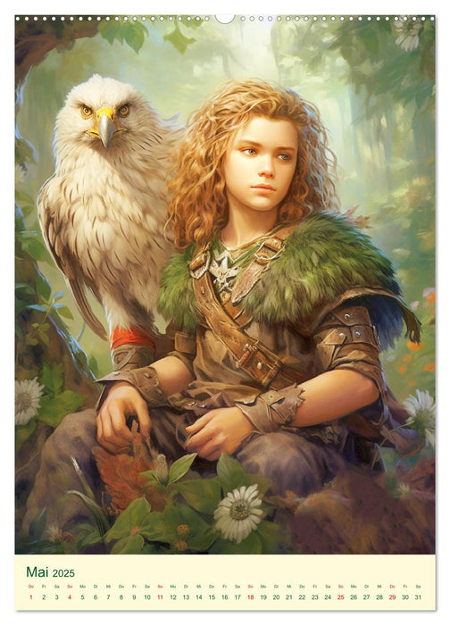 Im Zauberwald. Kleine Helden im magischen Druidenland (CALVENDO Premium Wandkalender 2025)