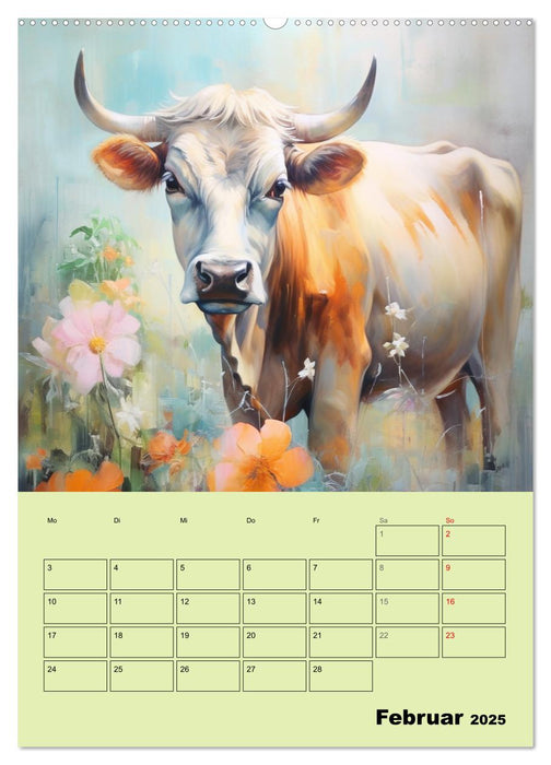 Zauberhafte Kühe. Duftige Aquarelle von tollen Tieren (CALVENDO Wandkalender 2025)