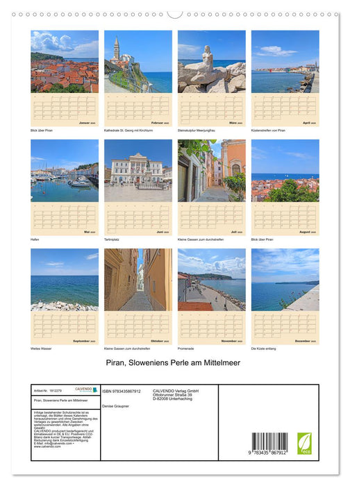 Piran, Sloweniens Perle am Mittelmeer (CALVENDO Premium Wandkalender 2025)