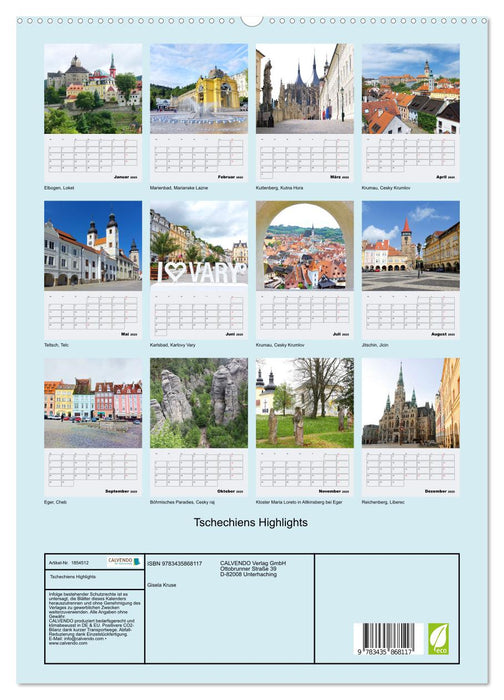 Tschechiens Highlights (CALVENDO Premium Wandkalender 2025)