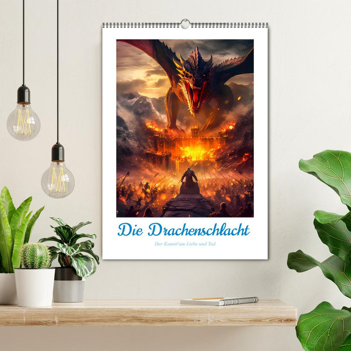 Die Drachenschlacht (CALVENDO Wandkalender 2025)