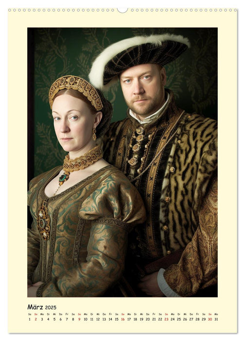 Mittelalter Portraits. Inspiriert vom Königshaus der Tudors (CALVENDO Wandkalender 2025)