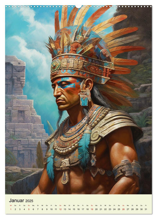 Fantasy-Azteken. Mesoamerikanische Krieger einer Hochkultur (CALVENDO Premium Wandkalender 2025)