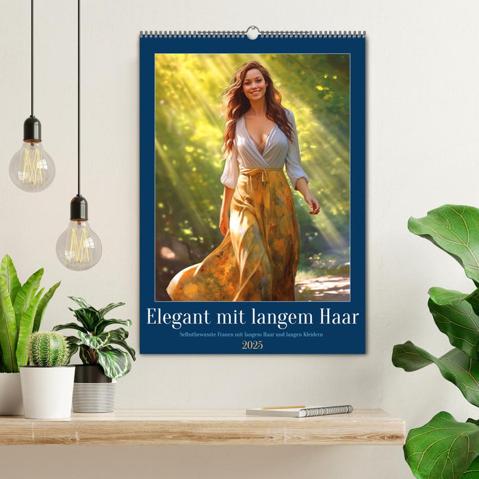 Elegant mit langem Haar (CALVENDO Wandkalender 2025)