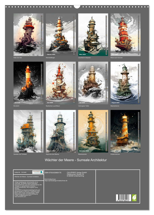 Wächter der Meere - Surreale Architektur (CALVENDO Wandkalender 2025)