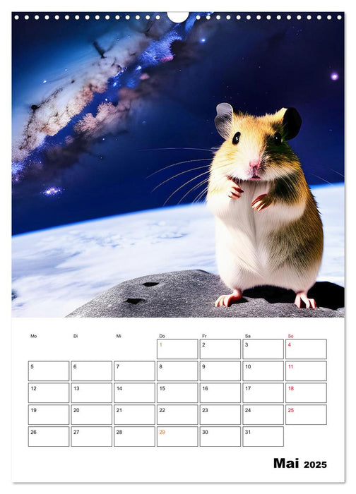 Space Hamster - Mit KI Hamster Astronauten im Weltall (CALVENDO Wandkalender 2025)