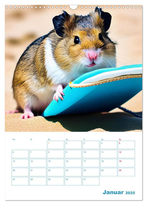 Holiday Hamster - Urlaubsfeeling pur mit sonnigen KI Hamstern (CALVENDO Wandkalender 2025)