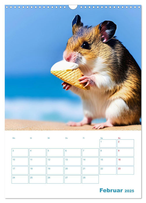 Holiday Hamster - Urlaubsfeeling pur mit sonnigen KI Hamstern (CALVENDO Wandkalender 2025)