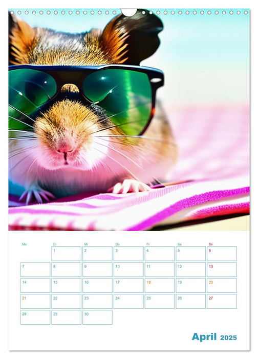 Holiday Hamster - Urlaubsfeeling pur mit sonnigen KI Hamstern (CALVENDO Wandkalender 2025)