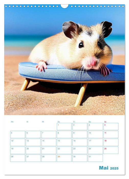 Holiday Hamster - Urlaubsfeeling pur mit sonnigen KI Hamstern (CALVENDO Wandkalender 2025)