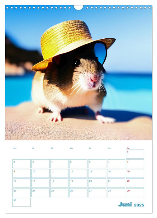 Holiday Hamster - Urlaubsfeeling pur mit sonnigen KI Hamstern (CALVENDO Wandkalender 2025)