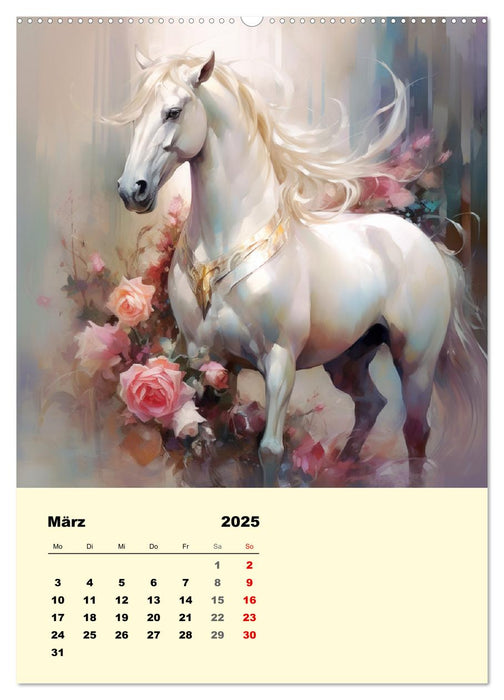 Pferde im romantischen Barockstil (CALVENDO Wandkalender 2025)