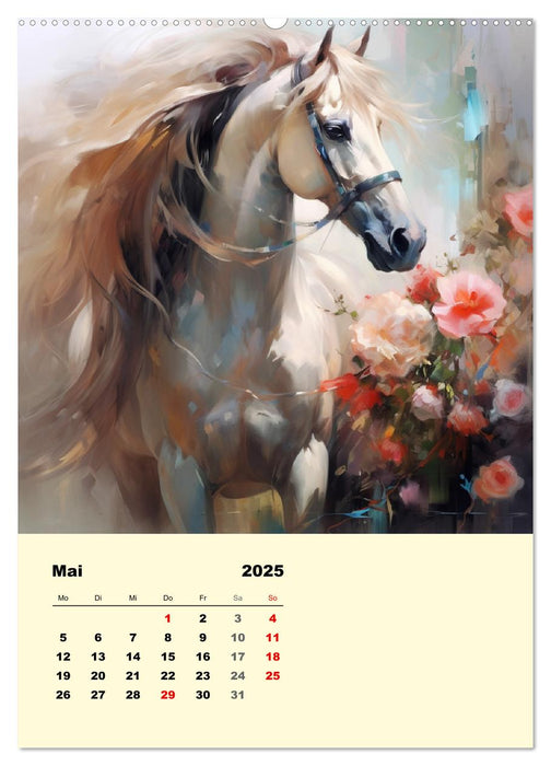 Pferde im romantischen Barockstil (CALVENDO Wandkalender 2025)