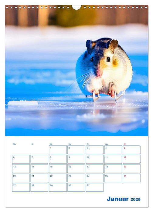 Adventure Hamster - Sportliche KI Hamster präsentieren den Abenteuer-Sport (CALVENDO Wandkalender 2025)